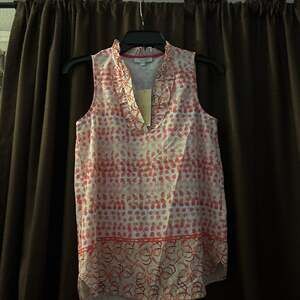 Vineyard Vines Pineapple Border Print Sleeveless Top